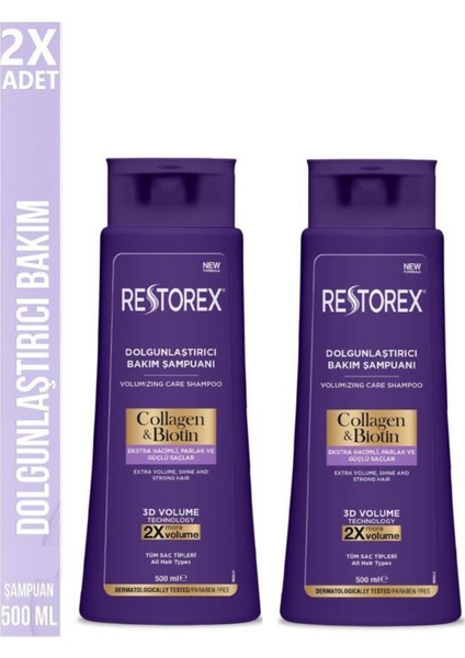 Collagen&biotin Dolgunlaştırıcı Şampuan 500 ml x 2 Adet