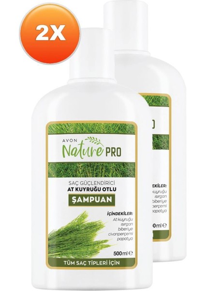 Nature Pro At Kuyruğu Otlu Şampuan 500 ml Ikili Set