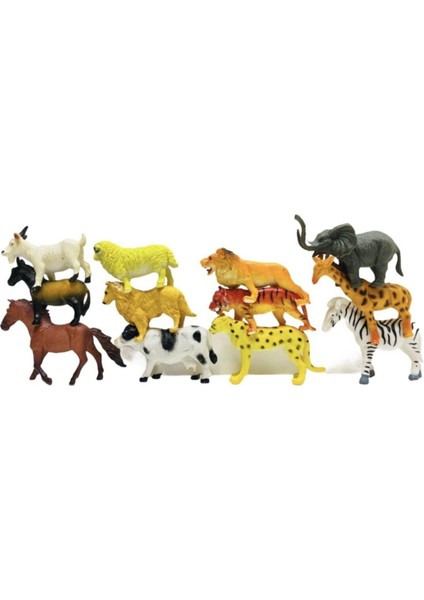 Çiftlik ve Vahşi Doğa Hayvan Seti 12 Farklı Model Birlikte fiyatları
