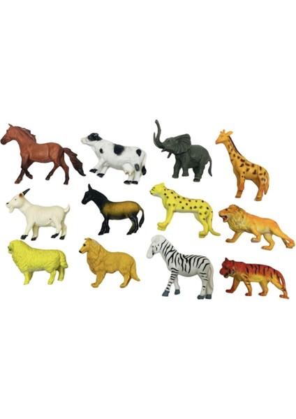 Çiftlik ve Vahşi Doğa Hayvan Seti 12 Farklı Model Birlikte modelleri