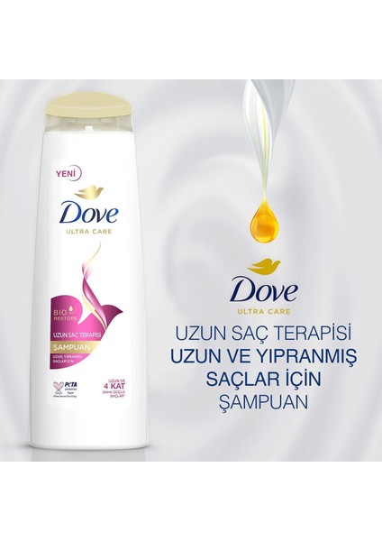 Ultra Care Saç Bakım Şampuanı Uzun Saç Terapisi Uzun Yıpranmış Saçlar Için 400 ml X3 Adet