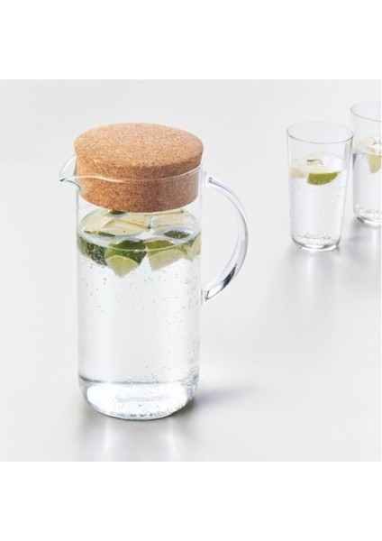 Cam Sürahi 1,5lt Kapaklı Karaf
