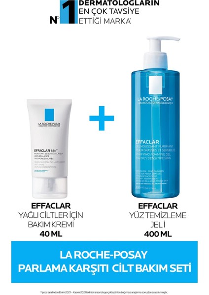 La Roche Posay La Roche-Posay Parlama Karşıtı Cilt Bakım Seti: Effaclar Mat Krem&effaclar Yüz Temizleme Jeli