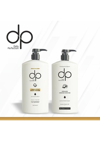 Daily Perfection Pamuk Sütü & Buğday Proteini ŞAMPUAN500ML Hindistan Ceviziyağı Keratin Biotin Saç Bakım Kremi 500ML
