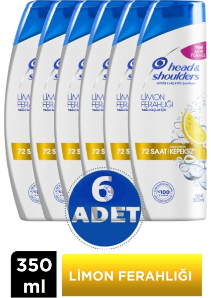 Head And Shoulders Limon Ferahlığı Kepeğe Karşı Etkili Şampuan 350 ml 6 Adet Head&Shoulders Limon Ferahlığı 350