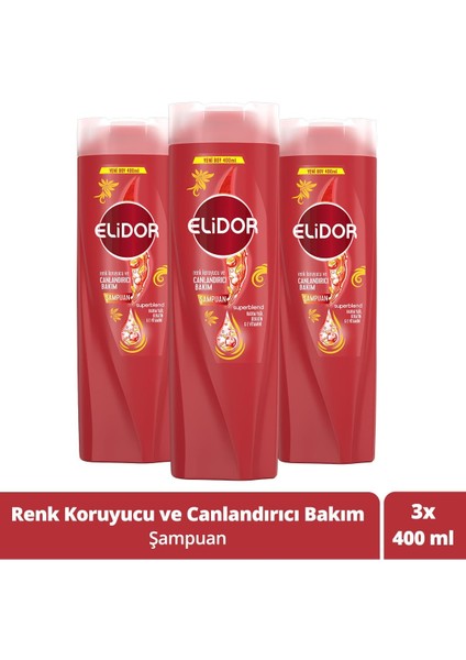 Superblend Saç Bakım Şampuanı Renk Koruyucu ve Canlandırıcı Bakım 400 ml X3