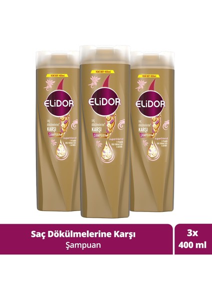 Superblend Saç Bakım Şampuanı Saç Dökülmelerine Karşı 400 ml X3 Adet