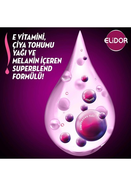 Superblend Saç Bakım Şampuanı Esmer Parlaklık E Vitamini Chia Tohumu Yağı Melanin 400 ml X3