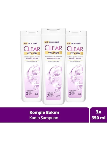 Women Kepeğe Karşı Etkili Şampuan Komple Bakım Vitamin Kompleksi 350 ml X3 Adet