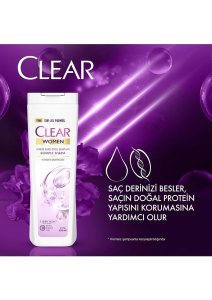 Women Kepeğe Karşı Etkili Şampuan Komple Bakım Vitamin Kompleksi 350 ml X3 Adet