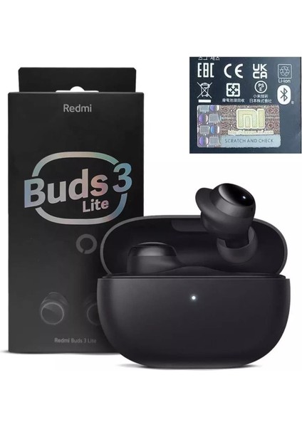 Redmi Buds 3 Lite Siyah / Şarj Kablosu Hediyeli