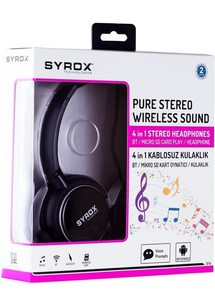 Siyah Bluetooth Kulaklık S16