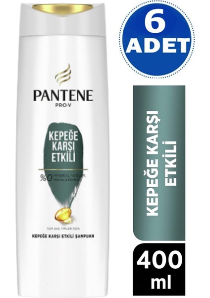 Şampuan 400 ml Kepeğe Karşı Şampuan 6 Adet Pantene Kepeğe Karşı 400