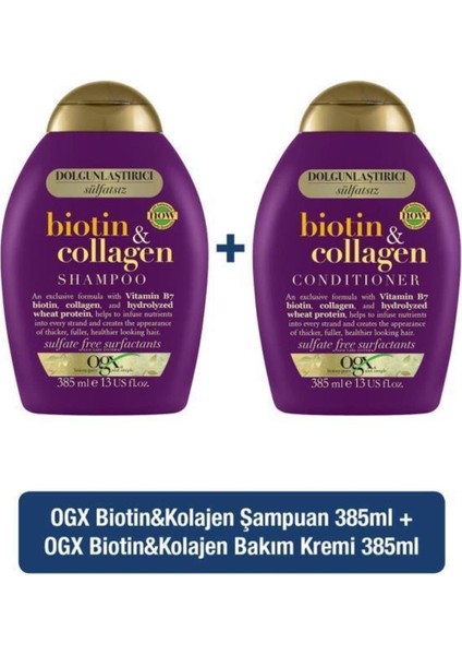Dolgunlaştırıcı Biotin& Şampuan 385ML+ Dolgunlaştırıcı Biotin& Bakım Kremi 385M fiyatları