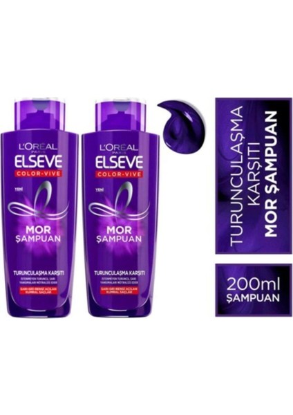 L'oréal Paris Mor Şampuan 200ML X2