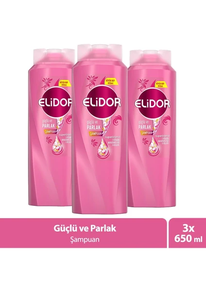 Superblend Saç Bakım Şampuanı Güçlü ve Parlak E Vitamini Makademya Yağı  650 ml X3