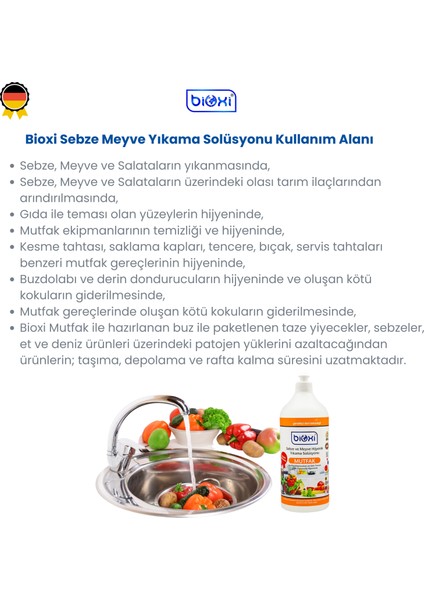 Bioxi® Sebze Meyve Yıkama Solüsyonu 1 Lt