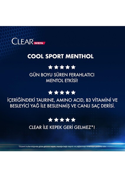 Men Kepeğe Karşı Etkili Şampuan Cool Sport Menthol Ferahlatıcı Mentol Etkisi 350 ml X3 Adet