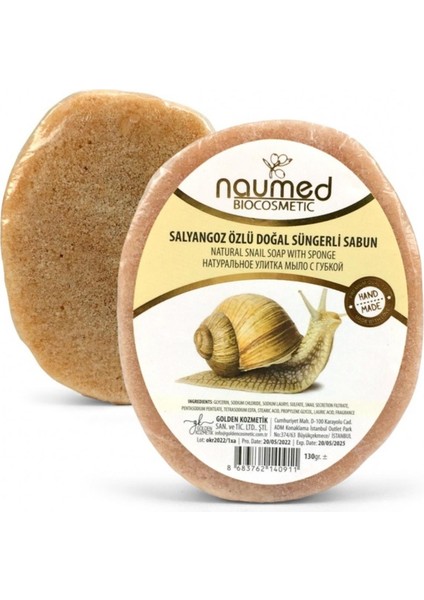 Salyangoz Özlü Doğal Süngerli Sabun 130GR