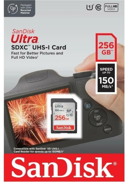 Ultra 256GB 150MB/S Sdhc/sdxc Class 10 Uhs-I Hafıza Kartı SDSDUNC-256G-GN6IN