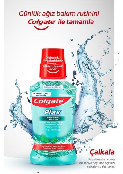 Plax Nane Ferahlığı Alkolsüz Ağız Bakım Suyu 500 ml + Plax Taze Nane 250 ml x 2 Adet modelleri