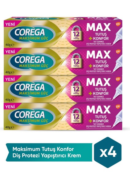 Yastık Konforlu Diş Protezi Yapıştırıcı Krem x 4 Adet