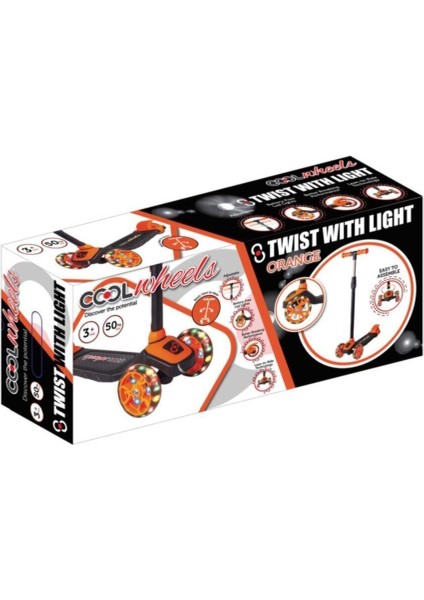 Cool Wheels LED Işıklı 3 Tekerlekli Twist Çocuk Scooter Full Set Turuncu