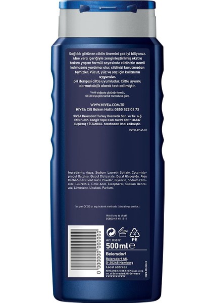 Men Protect&care Duş Jeli 500ML, 3'ü 1 Arada Komple Bakım, Vücut, Saç ve Yüz Için modelleri