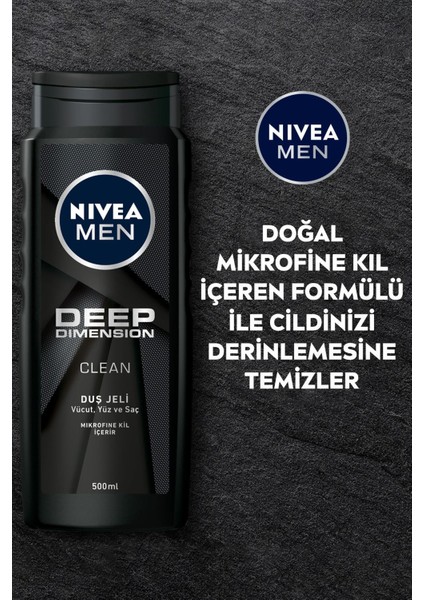 Men Deep Dimension Duş Jeli 500 ml X6 Adet Saç Yüz ve Vücut Için fırsatları