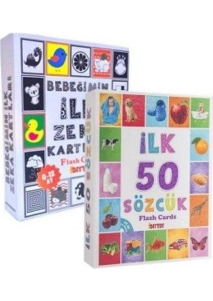 Bebeğimin Ilk Zeka Kartları ve Flash Cards Ilk 50 Sözcük 2' Li Set 2 Li