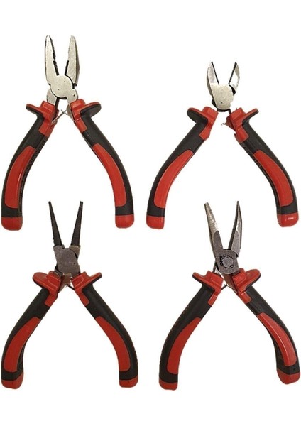Makroyapimarket 4 Lü Mini Pense Yankeski Eğri Kargaburun Segman Seti Gravür