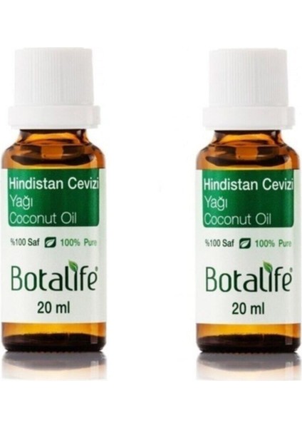 2 Adet Hindistan Cevizi Yağı 20 ml (Saf Kalite) Botalife