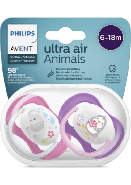 Philips SCF080-08 Ultra Air Animals Emzik 6-18 Ay Kız