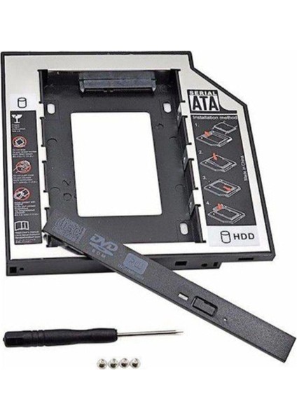 DVD Yuvasına Takılan SSD HDD Kutusu 12.7mm HDD Caddy Kızak