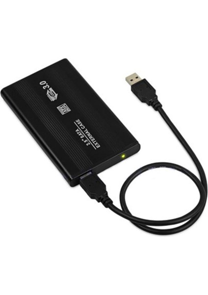 2.5 HDD Kutusu USB 3.0 Hardisk Kutusu Metal Gövde Harici Kutu - Siyah