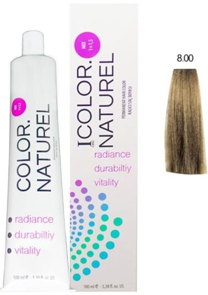 8.00 Kalıcı Saç Boyası 100 ml 8.00 Yoğun Açık Kumral