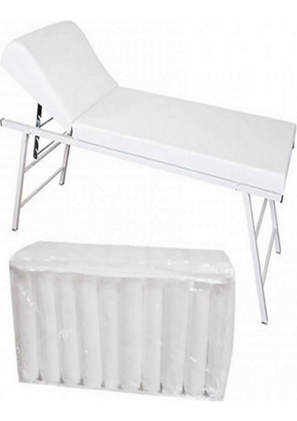 Yatak Örtüm Beyaz Tek Kullanımlık Sedye Örtüsü 50 Li 80 x 240 cm Her Tarafı Lastikli