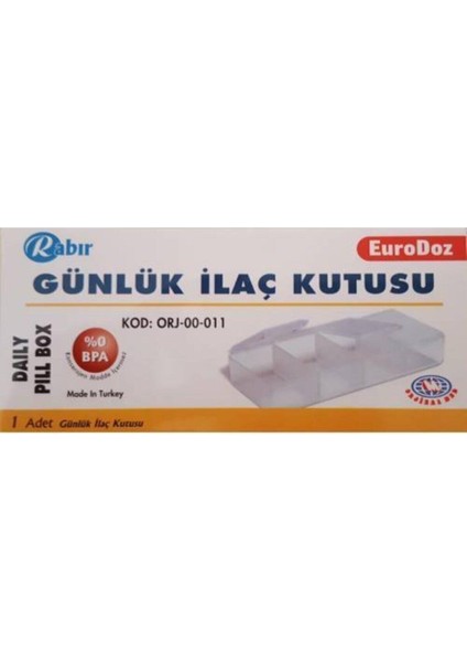 Gri Günlük Ilaç Hap Kutusu Saklama Kabı Günlük