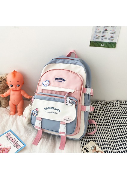 Büyük Kapasiteli Okul Sırt Çantası - Mavi/pembe (Yurt Dışından) modelleri