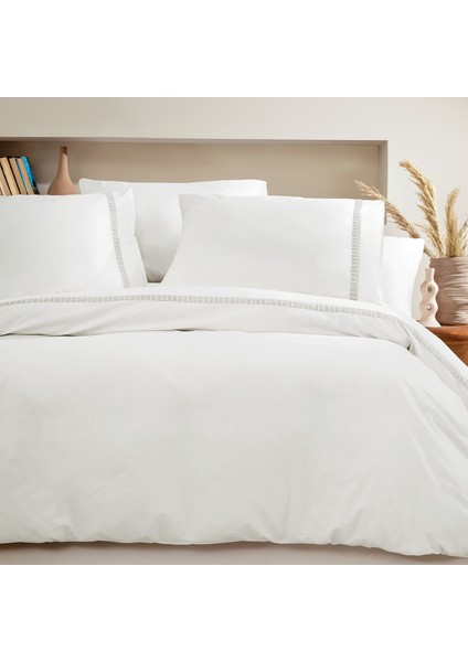 Bedding Clair Çift Kişilik Nevresim Takımı - Beyaz