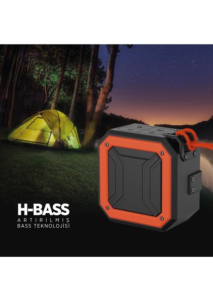 Eriletisim Polosmart FS38 Suya Toza Darbeye Da Lı Kablosuz Hoparlör Speaker Turuncu indirimleri