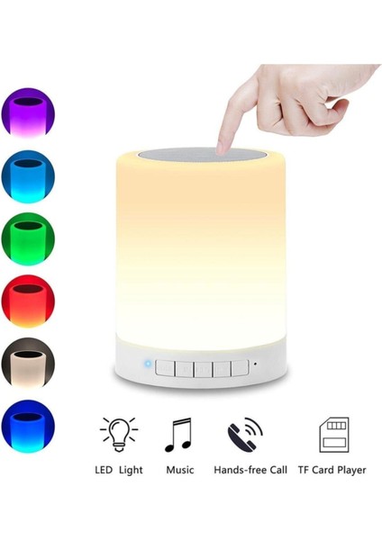 Touch Lamp Oda Lambası Portable Speakser CL-671 Renkli Gece Lambası & Bluetooth Hoparlör