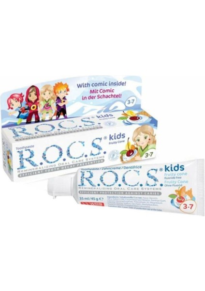 R.o.c.s. Rocs Kids 3-7 Yaş Meyveli Çocuk Diş Macunu (Meyve Külahı) 35 ml