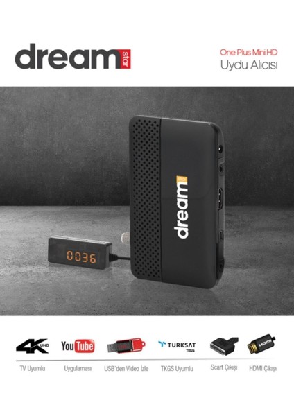 One-Plus Mini HD Uydu Alıcısı HDMI Bağlantılı Full HD Görüntü 450 Mhz İşlemci