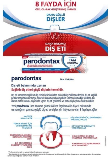 Yeni Orjinal 80 GR/50ML - 8 Adet, Ferahlık Tam Koruma Diş Macunu Orjinal Ürün modelleri