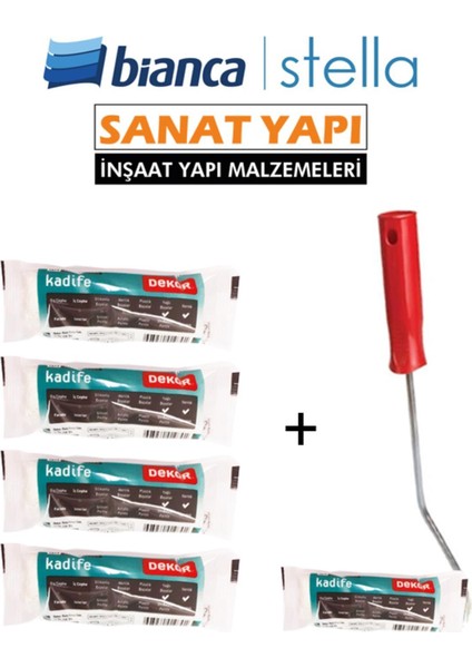 Dekor Rulo Başlık 4 Adet+Saplı Rulo