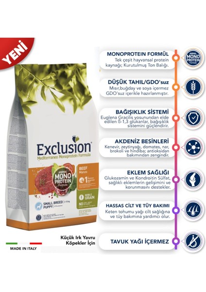 Düşük Tahıllı Monoprotein Sığır Etli ve Narlı Küçük Irk Yavru Köpek Maması 2 kg fiyatları