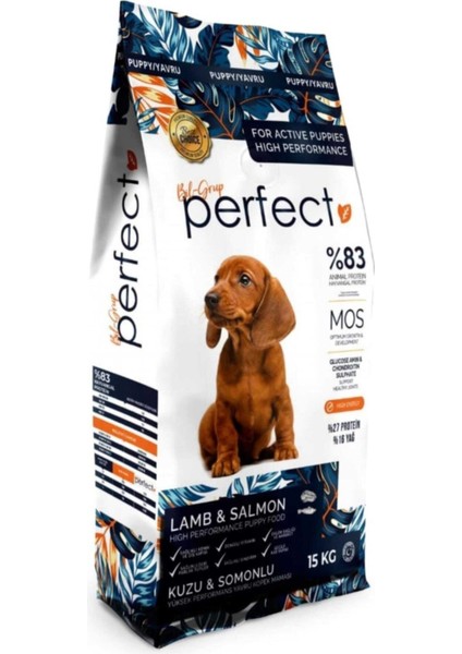 Kuzu Etli ve Somonlu Premium Yavru Köpek Maması 15 kg