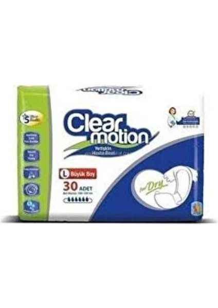 Clear Motıon Hasta Alt Bezi Clear Motion Large 30 Lu Islaklık Göstergeli Yan Bantlı