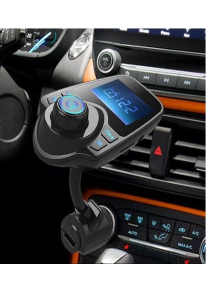 USB Sd Kart Girişli Transmitter Aux Fm Mp3 Çalar Fonksiyonlu Bluetooth Araç Kiti T10